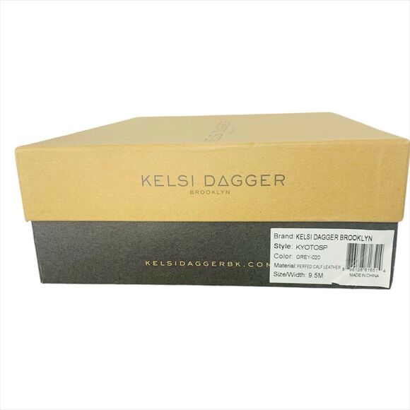 Kelsi Dagger Kyoto Open Toe Ankle Booties 9.5 Grey Taupe Diamond Cutout Back Zip - Picture 8 of 10